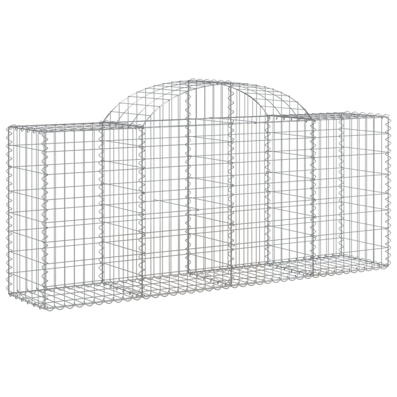 Arched Gabion Baskets 10 pcs 200x50x80/100 cm Galvanised Iron