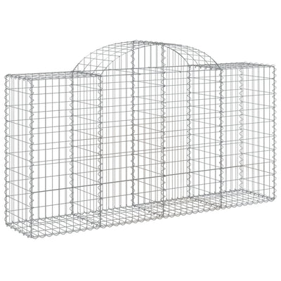 Arched Gabion Baskets 2 pcs 200x50x100/120 cm Galvanised Iron