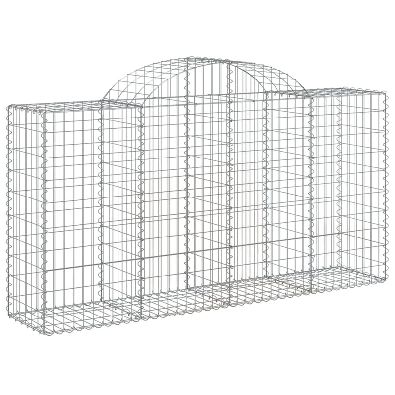 Arched Gabion Baskets 2 pcs 200x50x100/120 cm Galvanised Iron