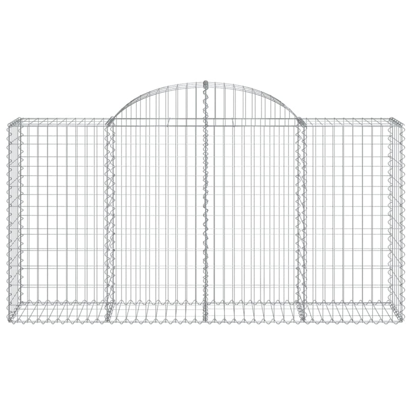 Arched Gabion Baskets 2 pcs 200x50x100/120 cm Galvanised Iron