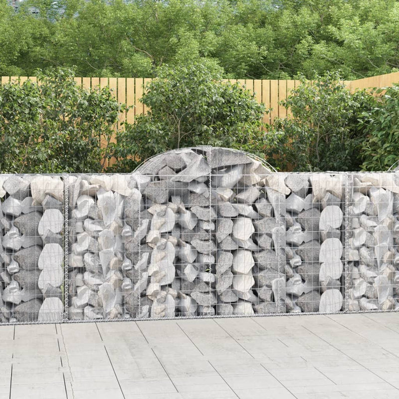 Arched Gabion Baskets 2 pcs 200x50x100/120 cm Galvanised Iron