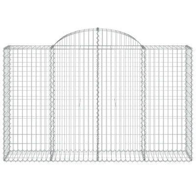 Arched Gabion Baskets 4 pcs 200x50x120/140 cm Galvanised Iron