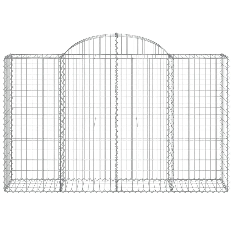 Arched Gabion Baskets 4 pcs 200x50x120/140 cm Galvanised Iron