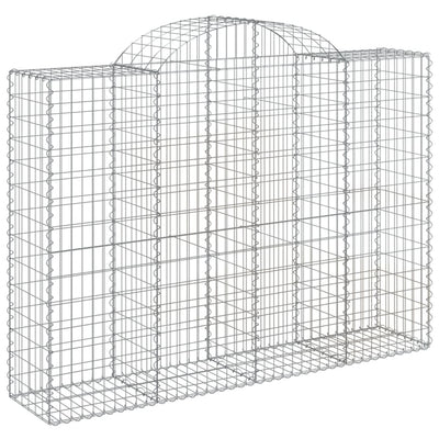 Arched Gabion Baskets 4 pcs 200x50x140/160 cm Galvanised Iron