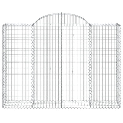 Arched Gabion Baskets 4 pcs 200x50x140/160 cm Galvanised Iron