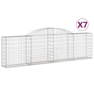 Arched Gabion Baskets 7 pcs 300x30x80/100 cm Galvanised Iron