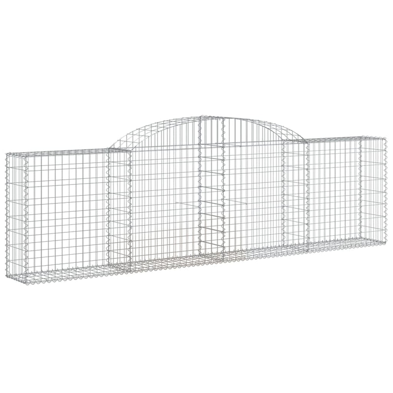 Arched Gabion Baskets 7 pcs 300x30x80/100 cm Galvanised Iron