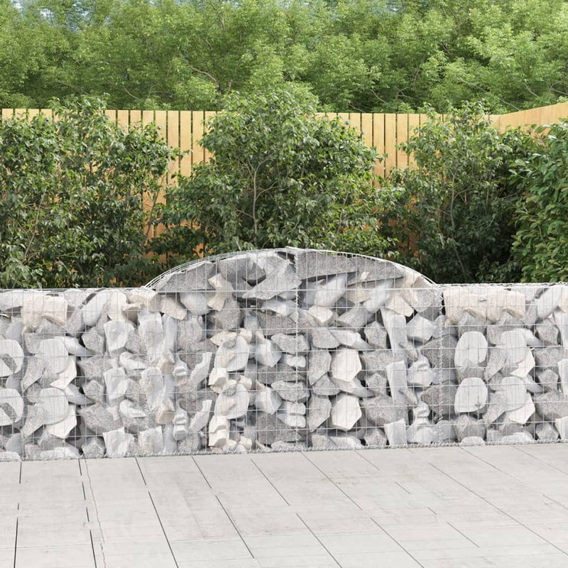 Arched Gabion Baskets 7 pcs 300x30x80/100 cm Galvanised Iron