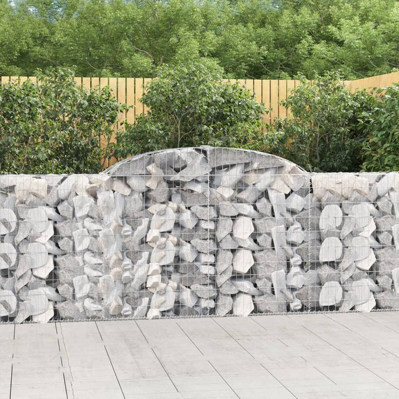 Arched Gabion Baskets 5 pcs 300x30x100/120 cm Galvanised Iron