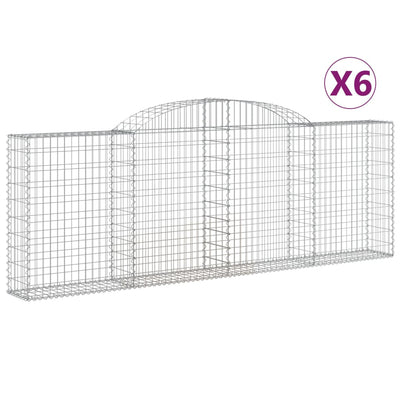 Arched Gabion Baskets 6 pcs 300x30x100/120 cm Galvanised Iron