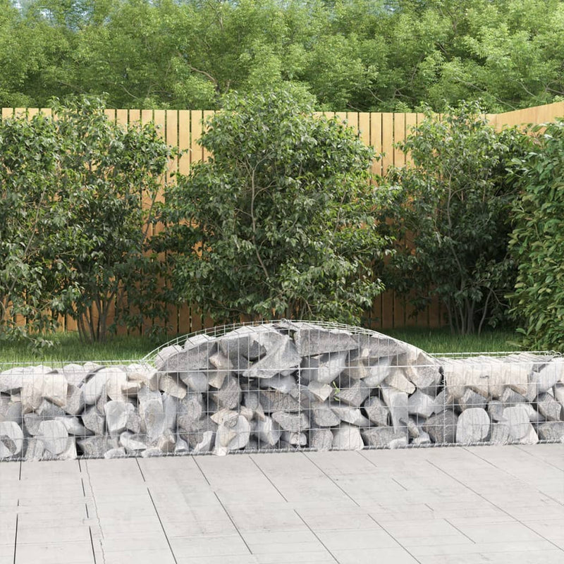 Arched Gabion Baskets 2 pcs 300x50x40/60 cm Galvanised Iron