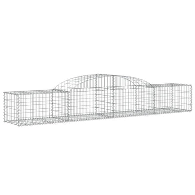 Arched Gabion Baskets 4 pcs 300x50x40/60 cm Galvanised Iron