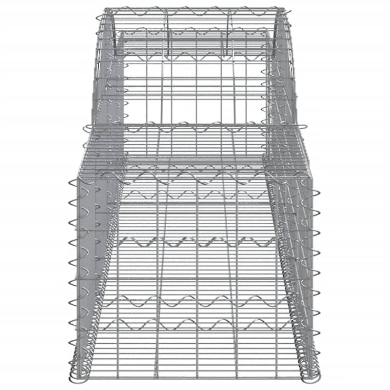 Arched Gabion Baskets 4 pcs 300x50x40/60 cm Galvanised Iron