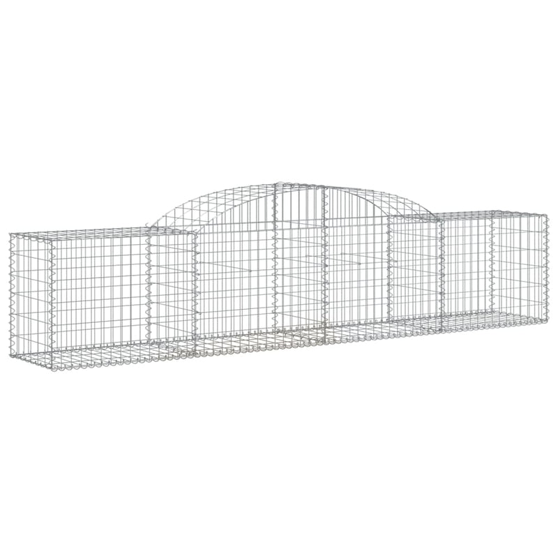 Arched Gabion Baskets 4 pcs 300x50x60/80 cm Galvanised Iron