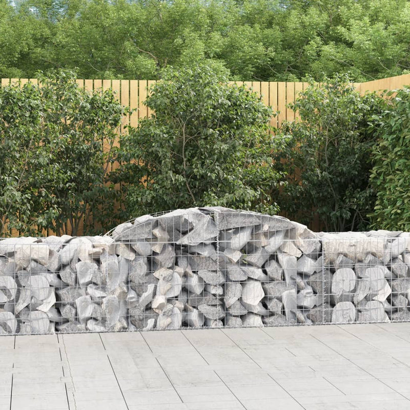 Arched Gabion Baskets 4 pcs 300x50x60/80 cm Galvanised Iron