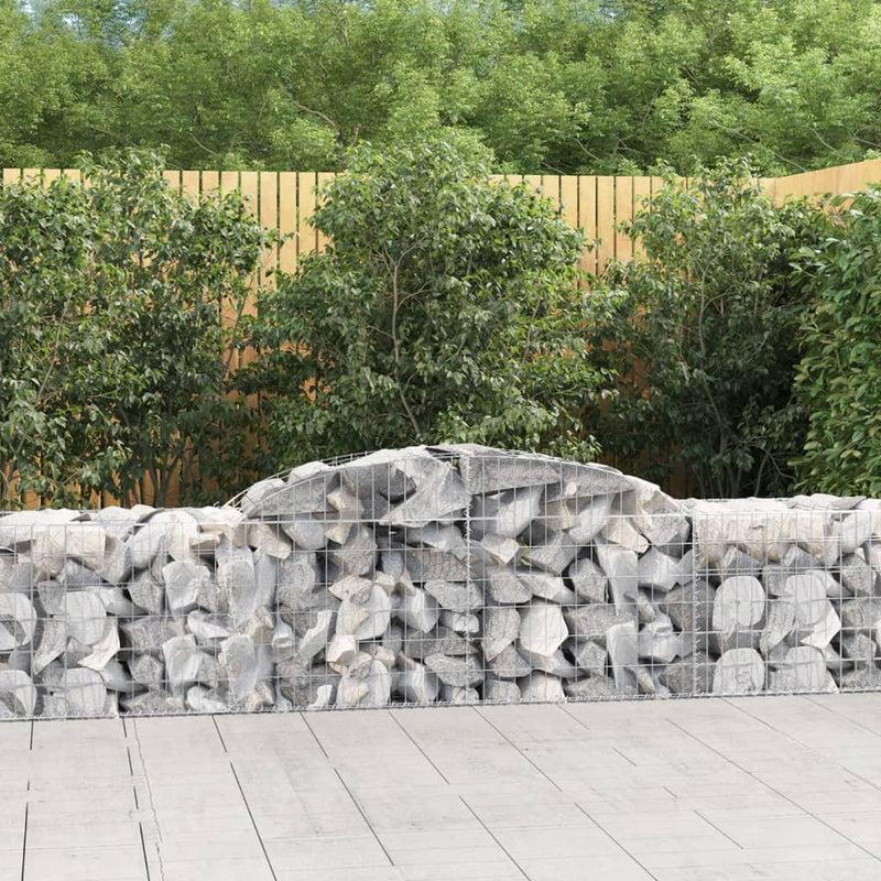 Arched Gabion Baskets 6 pcs 300x50x60/80 cm Galvanised Iron