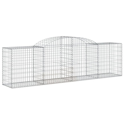 Arched Gabion Baskets 4 pcs 300x50x80/100 cm Galvanised Iron