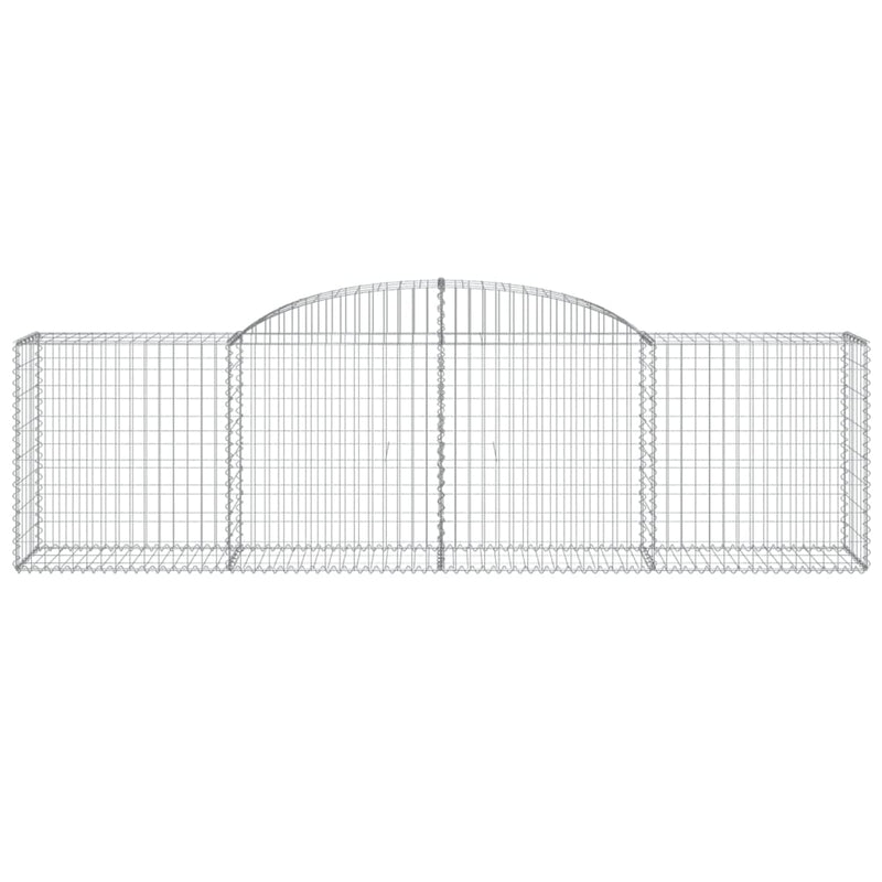 Arched Gabion Baskets 4 pcs 300x50x80/100 cm Galvanised Iron