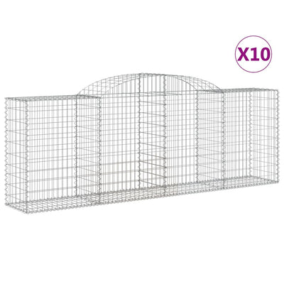 Arched Gabion Baskets 10 pcs 300x50x100/120 cm Galvanised Iron