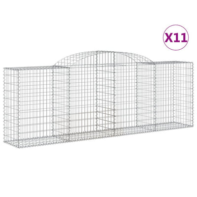 Arched Gabion Baskets 11 pcs 300x50x100/120 cm Galvanised Iron