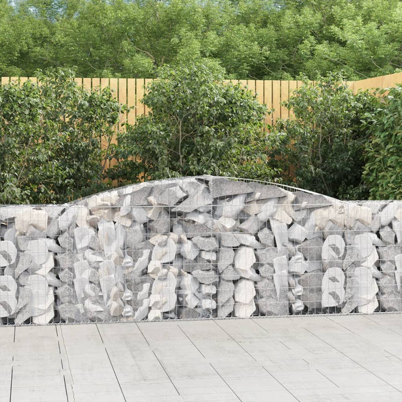 Arched Gabion Baskets 6 pcs 400x30x80/100 cm Galvanised Iron