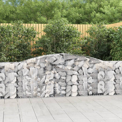 Arched Gabion Baskets 7 pcs 400x30x80/100 cm Galvanised Iron