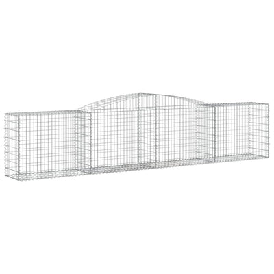 Arched Gabion Baskets 2 pcs 400x50x80/100 cm Galvanised Iron