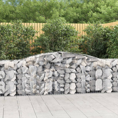 Arched Gabion Baskets 2 pcs 400x50x80/100 cm Galvanised Iron