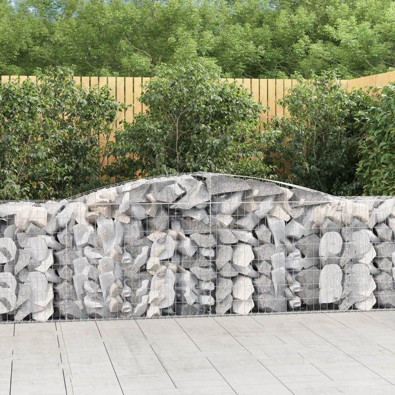 Arched Gabion Baskets 3 pcs 400x50x80/100 cm Galvanised Iron