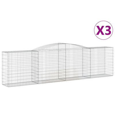 Arched Gabion Baskets 3 pcs 400x50x100/120 cm Galvanised Iron