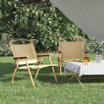 Camping Chairs 2 pcs Beige 54x43x59 cm Oxford Fabric