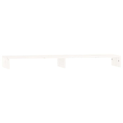 Monitor Stand White 100x27x10 cm Solid Wood Pine