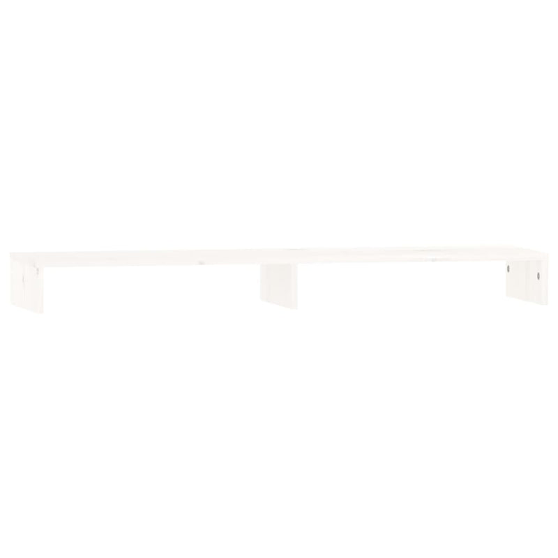 Monitor Stand White 100x27x10 cm Solid Wood Pine