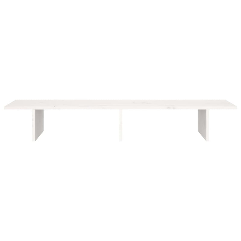 Monitor Stand White 100x27x15 cm Solid Wood Pine