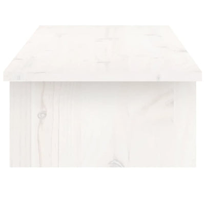 Monitor Stand White 100x27x15 cm Solid Wood Pine