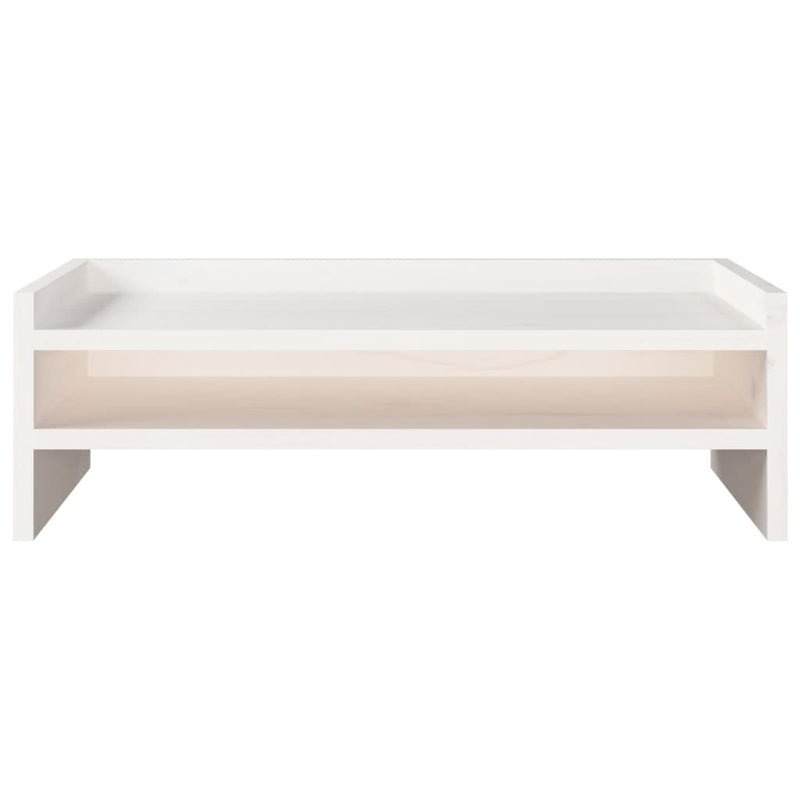 Monitor Stand White 50x24x16 cm Solid Wood Pine