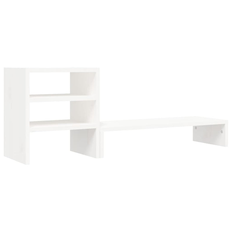 Monitor Stand White 81x20x30 cm Solid Wood Pine