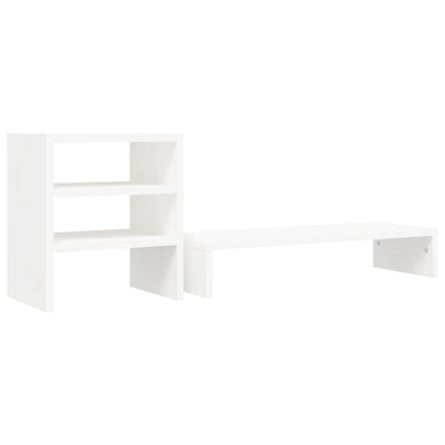 Monitor Stand White 81x20x30 cm Solid Wood Pine