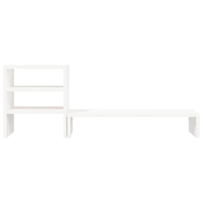 Monitor Stand White 81x20x30 cm Solid Wood Pine