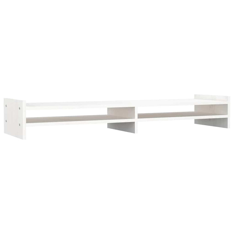 Monitor Stand White 100x27x15 cm Solid Wood Pine