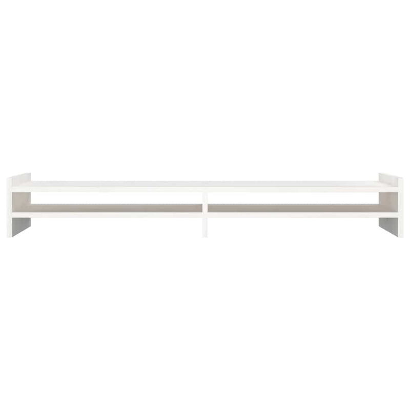 Monitor Stand White 100x27x15 cm Solid Wood Pine