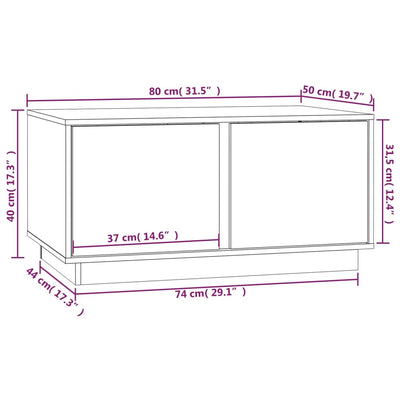 Coffee Table 80x50x40 cm Solid Wood Pine