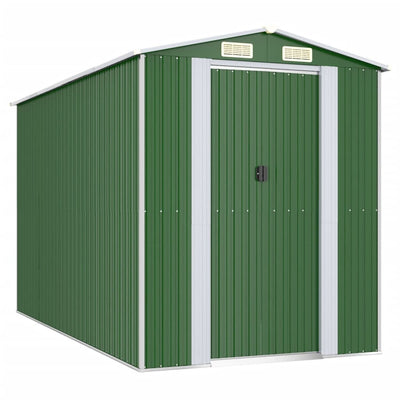 Garden Shed Green 192x357x223 cm Galvanised Steel