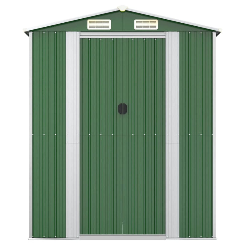 Garden Shed Green 192x357x223 cm Galvanised Steel