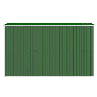 Garden Shed Green 192x357x223 cm Galvanised Steel