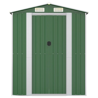 Garden Shed Green 192x440x223 cm Galvanised Steel