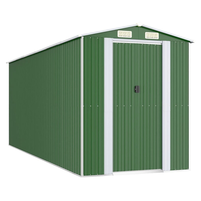 Garden Shed Green 192x523x223 cm Galvanised Steel