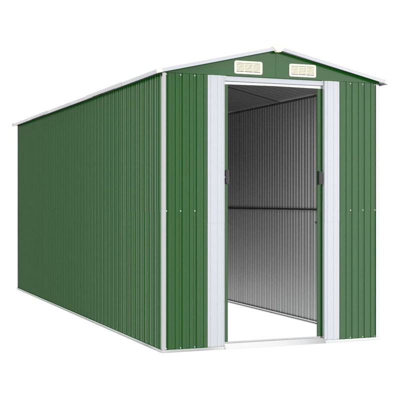 Garden Shed Green 192x523x223 cm Galvanised Steel