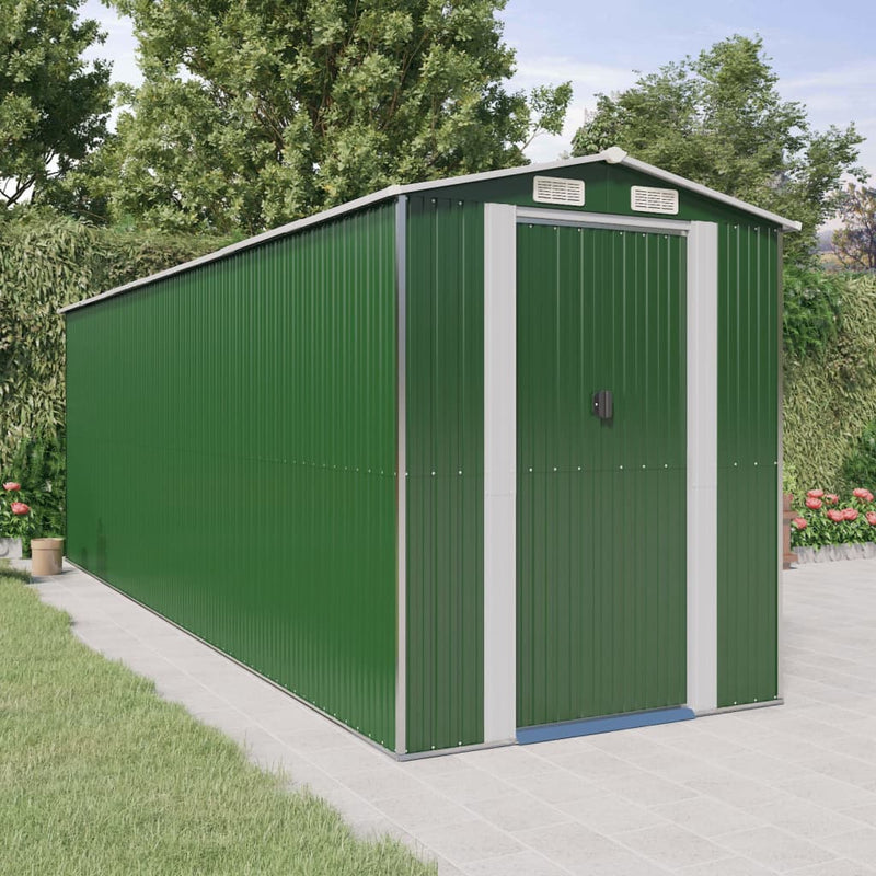 Garden Shed Green 192x606x223 cm Galvanised Steel