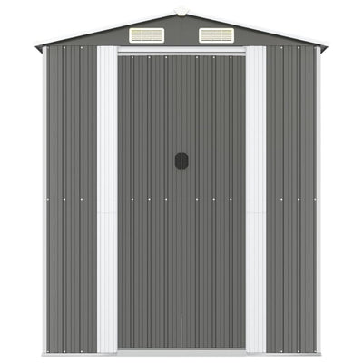 Garden Shed Light Grey 192x357x223 cm Galvanised Steel